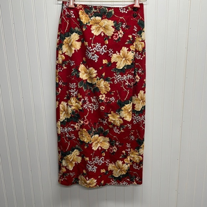 Vintage Linen Floral Maxi Skirt Sz‎ 8